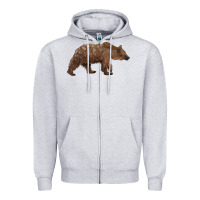 Heather Grey bear Zipper Hoodie - BarkalooDesign