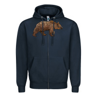 Navy bear Zipper Hoodie - BarkalooDesign