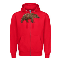 Red bear Zipper Hoodie - BarkalooDesign
