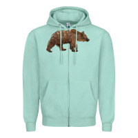 Seafoam bear Zipper Hoodie - BarkalooDesign