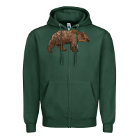 Sports Green bear Zipper Hoodie - BarkalooDesign