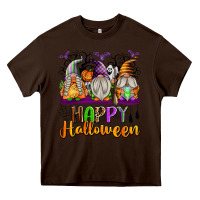 Chocolate Brown Happy Halloween Gnomes Heavy Core Tee - texasbilliewilder