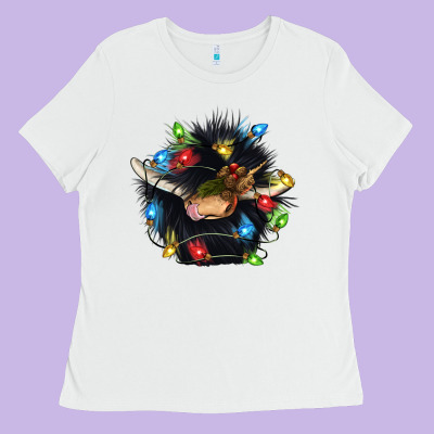 Christmas Black Angus Gnome Ladies Tee Designed By Cowgirlartshop