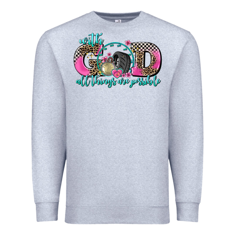 With God All Things Are Possible Race Premium Sweatshirt by AdoDesignShop | Teevron
