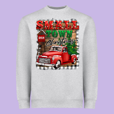 Small Town Christmas Heavyweight Sweatshirt Designed By Barkaloodesign