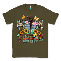 Army Green mom of twins girls mother's day Classic Tee - CowGirlArtShop