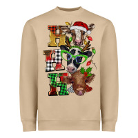 Mushroom Christmas ho ho ho cow Heavyweight Sweatshirt - BarkalooDesign