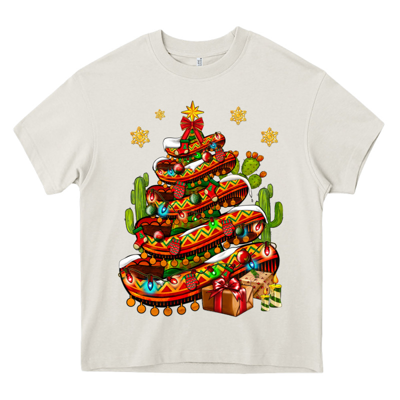 Christmas Feliz Navidad Sombrero Tree Heavy Core Tee by NancyCooperArtShop | Teevron