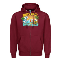Burgundy salty hair sandy toes summer Zipper Hoodie - BarkalooDesign
