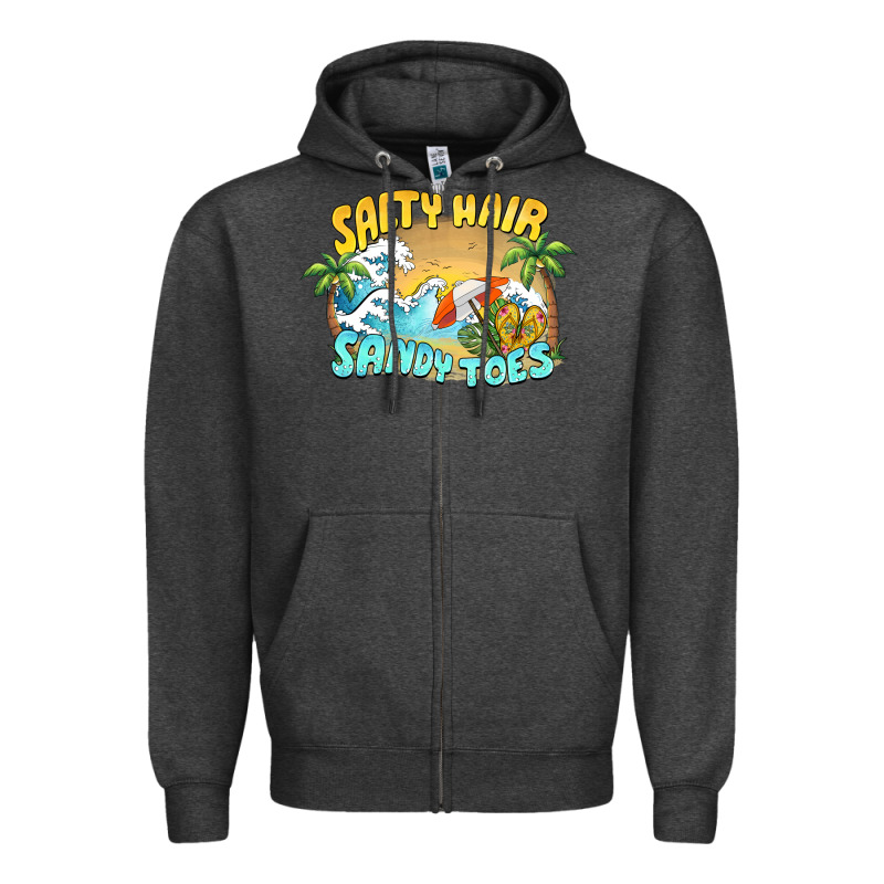 Salty Hair Sandy Toes Summer Zipper Hoodie by BarkalooDesign | Teevron