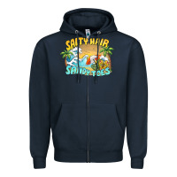 Navy salty hair sandy toes summer Zipper Hoodie - BarkalooDesign