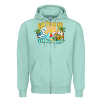 Seafoam salty hair sandy toes summer Zipper Hoodie - BarkalooDesign