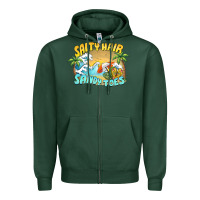 Sports Green salty hair sandy toes summer Zipper Hoodie - BarkalooDesign