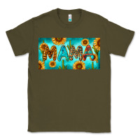 Army Green western mama with sunflowers and cactus Classic Tee - RanaPortraitStore