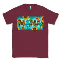 Burgundy western mama with sunflowers and cactus Classic Tee - RanaPortraitStore
