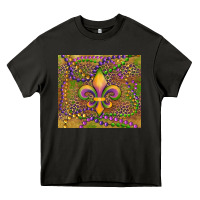 Asphalt mardi gras fleur de lis Heavy Core Tee - RanaPortraitStore