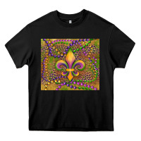Black mardi gras fleur de lis Heavy Core Tee - RanaPortraitStore