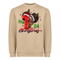 Mushroom my first christmas african girl Heavyweight Sweatshirt - BarkalooDesign