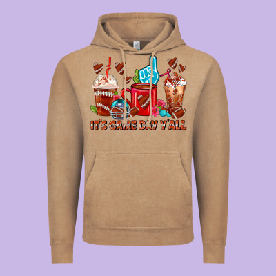 American Football Coffee Cup Vintage Hoodie Designed By Fadigitalartstudio