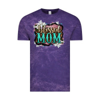 Cloud Purple blessed mom Vintage Tee - OliviaCreatesArt