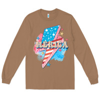Toasted Coconut Merica leopard lightning bolt Long Sleeve Tee - FaDigitalArtStudio