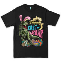 Black Happy Easter Day T-Rex Premium Tee - HowdyJamesFarm