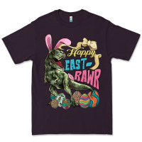 Plum Happy Easter Day T-Rex Premium Tee - HowdyJamesFarm