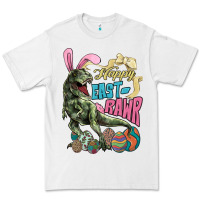 White Happy Easter Day T-Rex Premium Tee - HowdyJamesFarm