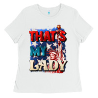 White thats my lady 4th of july Ladies Tee - CowGirlArtShop