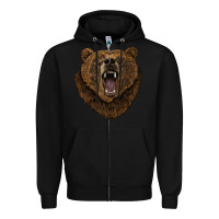 Black bear head Zipper Hoodie - BarkalooDesign