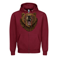 Burgundy bear head Zipper Hoodie - BarkalooDesign