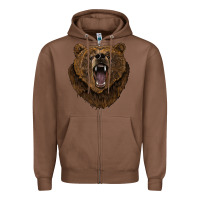 Chestnut bear head Zipper Hoodie - BarkalooDesign