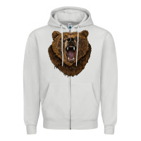 Dove Grey bear head Zipper Hoodie - BarkalooDesign