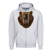 Heather Grey bear head Zipper Hoodie - BarkalooDesign