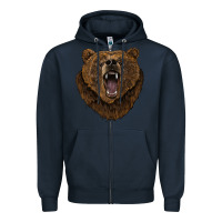 Navy bear head Zipper Hoodie - BarkalooDesign