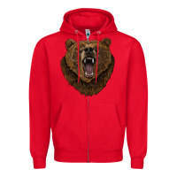 Red bear head Zipper Hoodie - BarkalooDesign