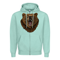 Seafoam bear head Zipper Hoodie - BarkalooDesign
