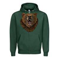 Sports Green bear head Zipper Hoodie - BarkalooDesign