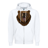 White bear head Zipper Hoodie - BarkalooDesign