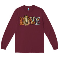 Burgundy love horse sunflower Long Sleeve Tee - RanaPortraitStore
