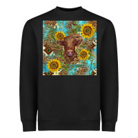 Black western highland cow Heavyweight Sweatshirt - BarkalooDesign