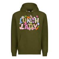 Army Green lunch lady easter Premium Hoodie - CowhideDigitalArt
