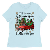 Baby Blue its the most wonderful time of the year Ladies Tee - CowGirlArtShop