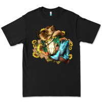Black Cow skull Cowboy boots hats sunflowers Premium Tee - HowdyJamesFarm