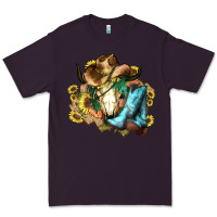 Plum Cow skull Cowboy boots hats sunflowers Premium Tee - HowdyJamesFarm
