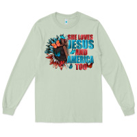 Matcha She love Jesus and America too Long Sleeve Tee - FaDigitalArtStudio