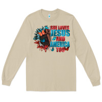 Mushroom She love Jesus and America too Long Sleeve Tee - FaDigitalArtStudio