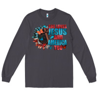 Smoke She love Jesus and America too Long Sleeve Tee - FaDigitalArtStudio