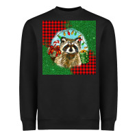 Black christmas raccoon Heavyweight Sweatshirt - BarkalooDesign