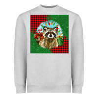 Heather Grey christmas raccoon Heavyweight Sweatshirt - BarkalooDesign